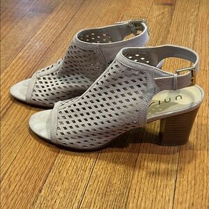 Beige Sling Back Cutout Heels Size 10